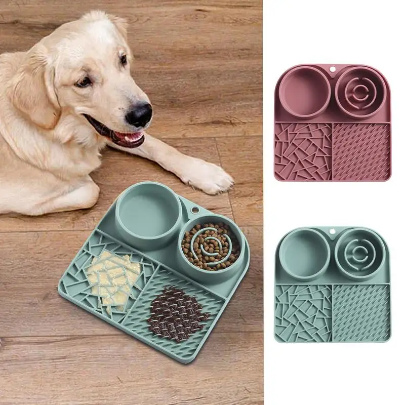 

Pet Placemat Cat Slow Feeding Mat Lick silicone mat food training 2-in-1 Bowl Suction Cups Lick Mat Cat Dog Feeding Supplies