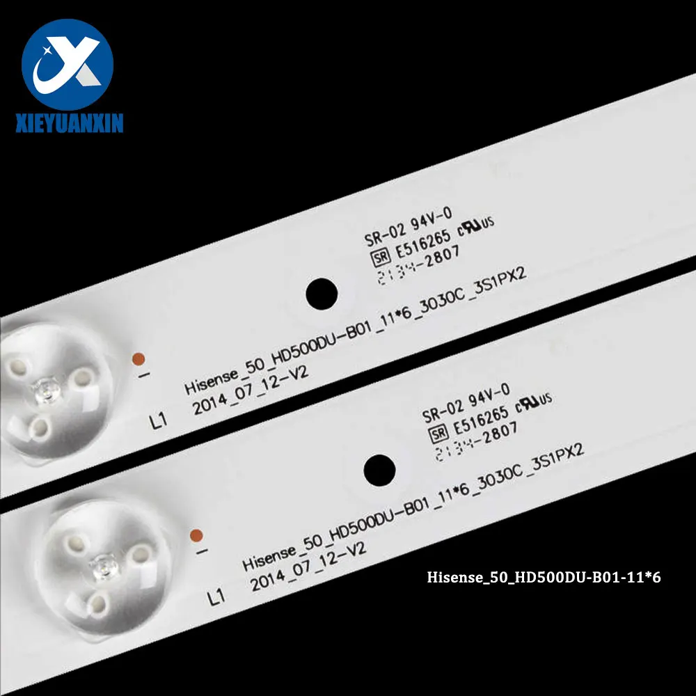 11 sztuk/zestaw 50 calowe podświetlenie LED do telewizora dla Hisense 504mm * 17mm 6 LED 6 v2w Hisense_50_HD500DU-B01-11 * 6 LED50K320U,LED50EC590UN