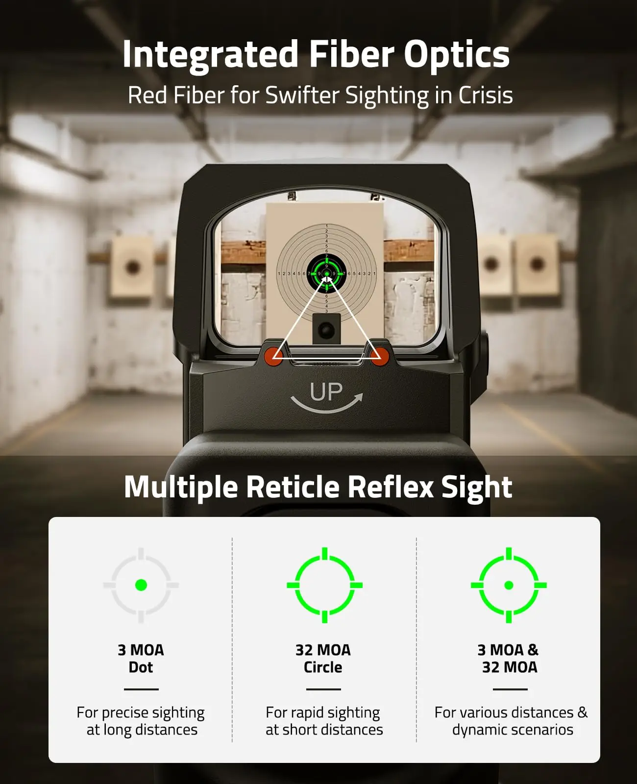 WolfCovert MR064CG RMS 3MOA و32MOA دائرة نقطة خضراء البصر ل RMS RMSc الحركة مستيقظ الألياف البصرية نطاق مسدس #3