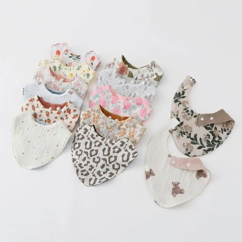 

F19f Baby Flower Print Bib Compling Feeding Полотенце 6-х слоя новорожденных слюны полотенце слюны