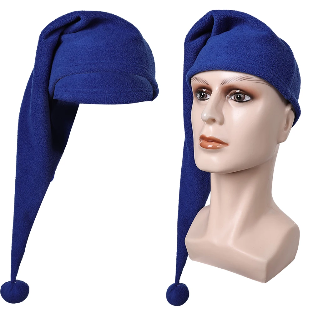 

Dwarf Blue Cap Cosplay Costume Accessories Cartoon Princess Disguise Hat Headgear Clothing Props Halloween Party Suits Props