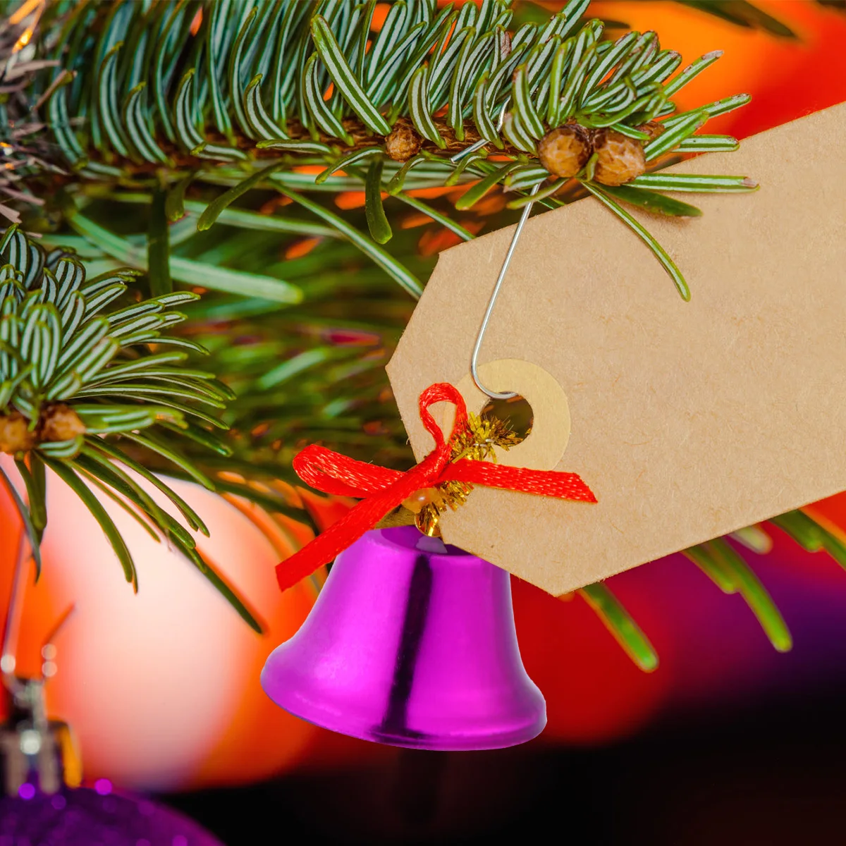 

20 PCS Colorful Bell Pendant Mini Bells Crafting Rustic Ornaments Christmas Door Tree for