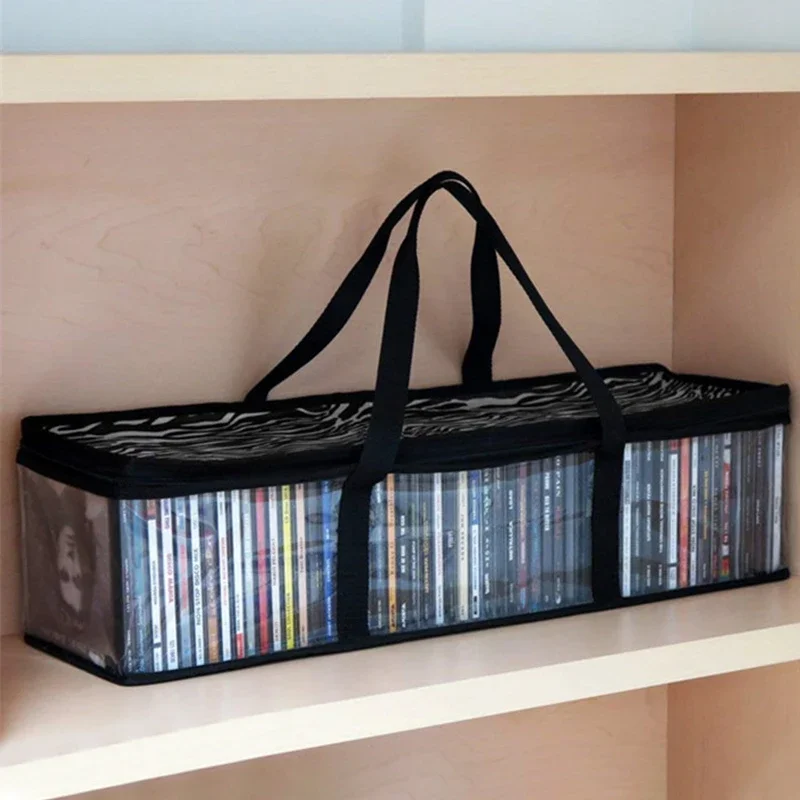 Large Clear Holds DVD CD Storage Holder Easy Zip Closure Carry Bag Organizer Comic Book Storage Bag Transparent Collection Cases