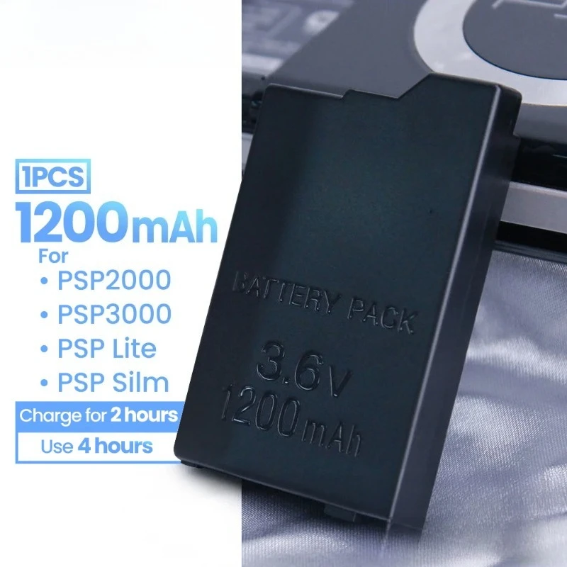 Batería de Litio de 3.6V y 1200mAh para Sony PSP 2000 3000 PSP-S110, Batería Recargable