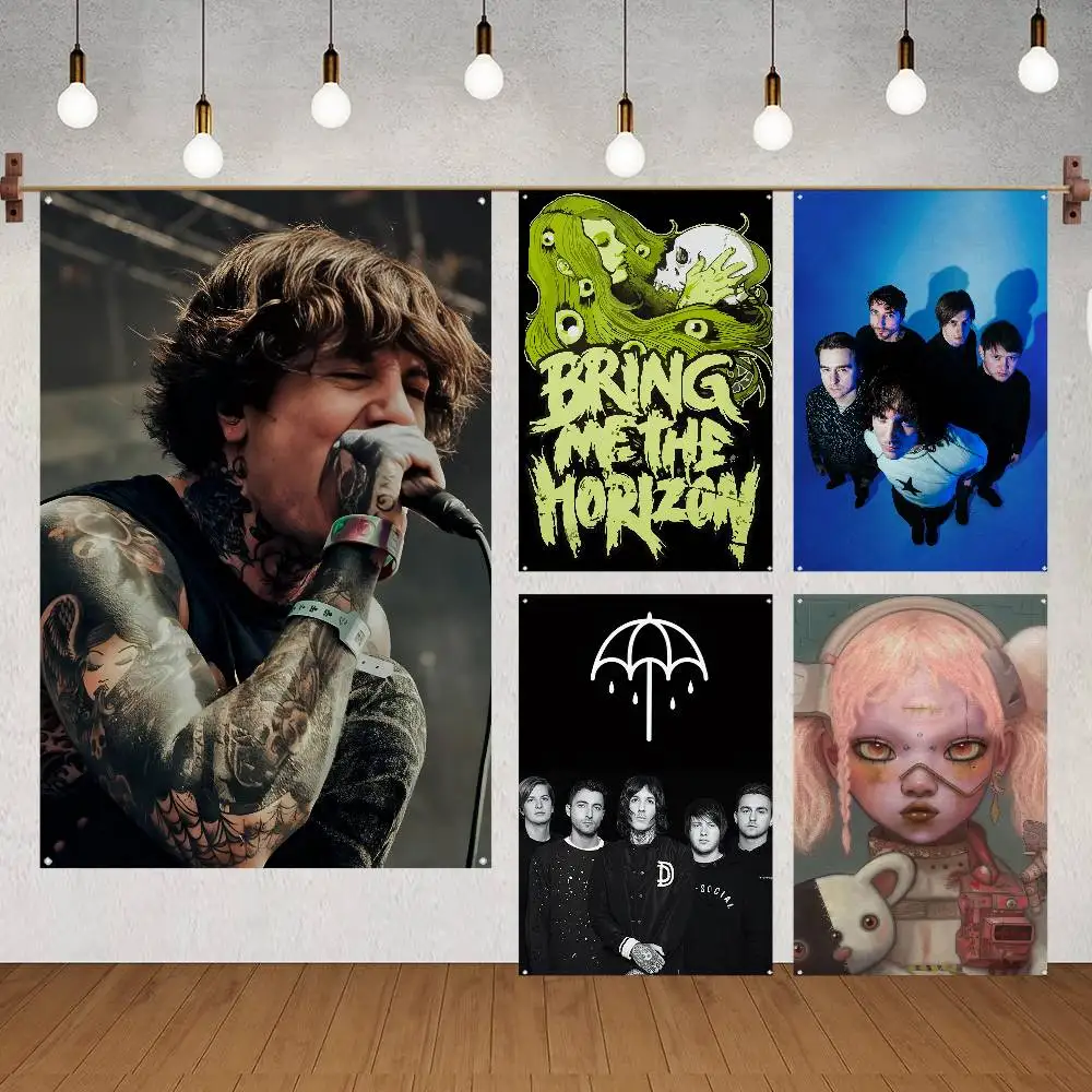 

B-Bring Me the Horizon BAND Флаг Пользовательские флаги Настенный гобелен Открытый декоративный флаг Фон Одеяло