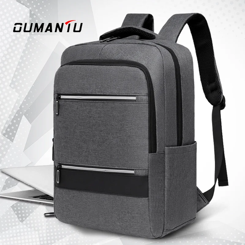 Universal Usb Charging Business Multifunctional Workplace Backpack Waterproof Reflective Strip Fashion Trend Computer