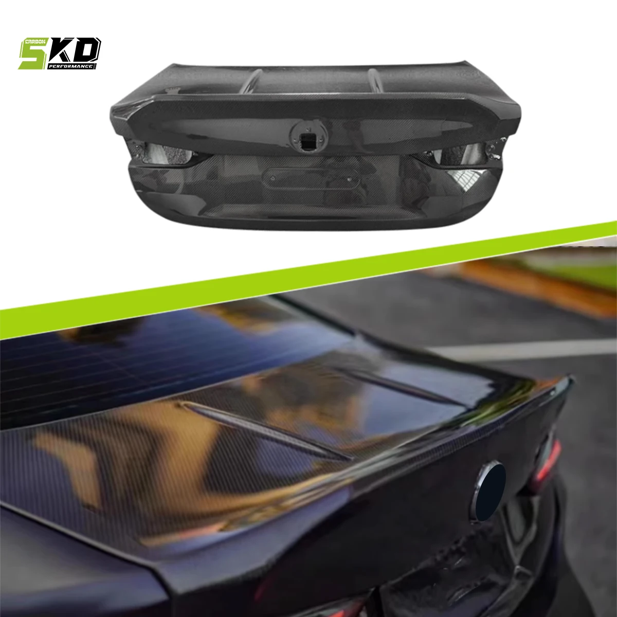 Dry Carbon Fiber Rear Trunk Lid Replacement Rear Trunk Cover for 2014-2019 F82 M4