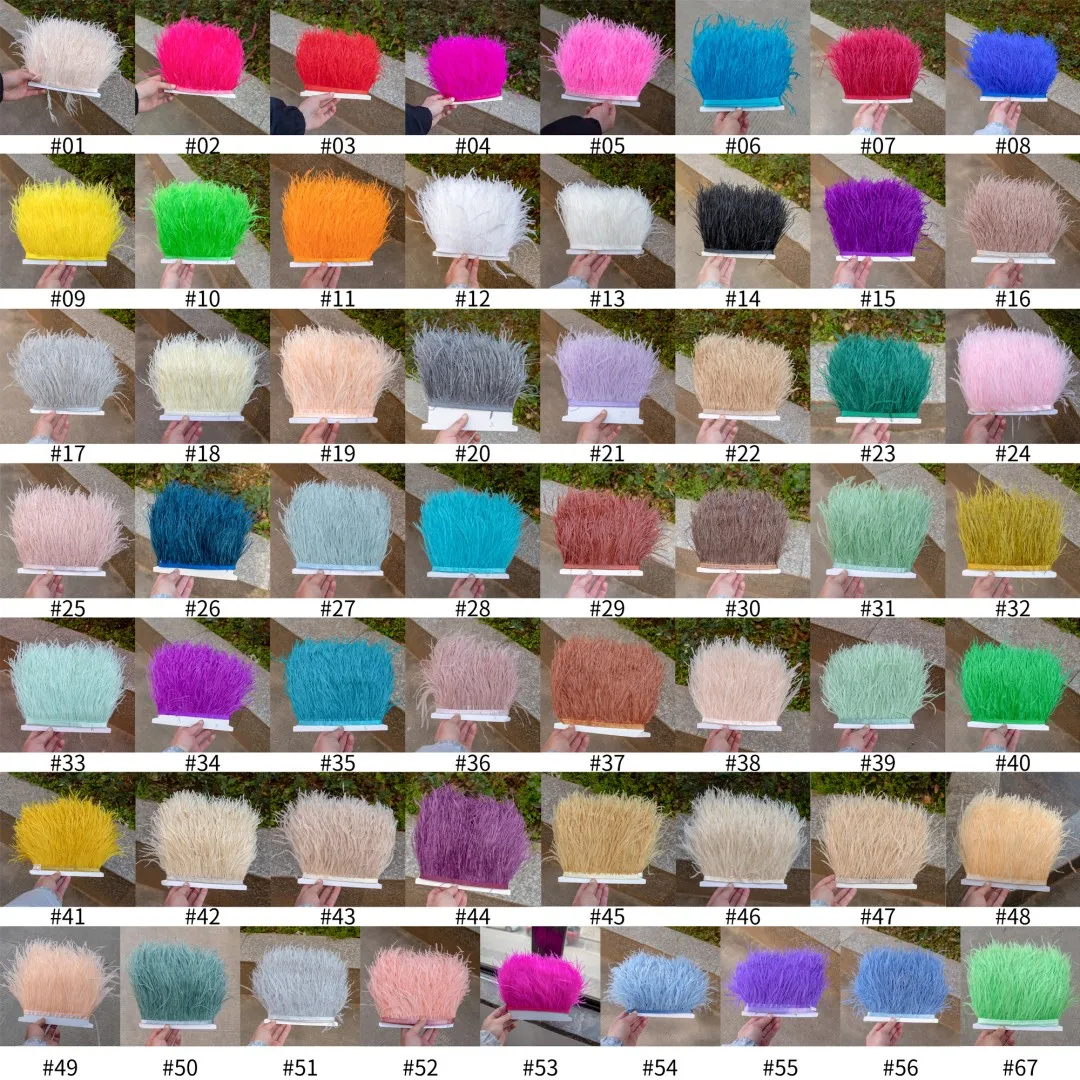 1M 5M 10Meters Mint Green Ostrich Feather Trim 8-10 CM Plumes Ribbon Sewing Wedding Party Clothing Decoration Crafts Accessories