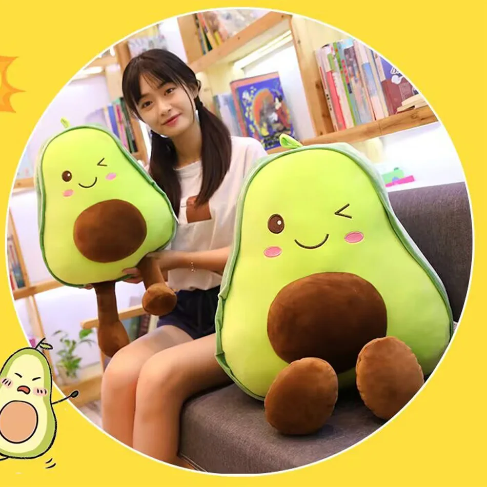 جديد لطيف الأفوكادو ألعاب من نسيج مخملي دمية الأطفال وسادة نوم دمية كبيرة هدية عيد Kawaii الإبداعية الفاكهة خرقة دمية وسادة
