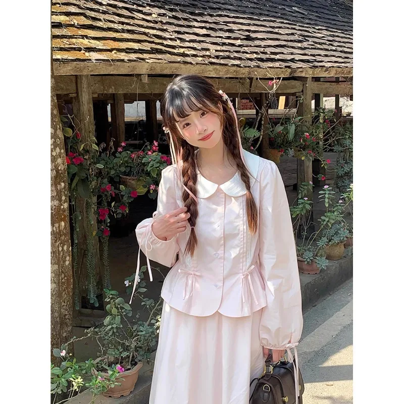

Long Sleeve Shirts Womens Chiffon Polka Dot Slim Fit Feminine Romantic Comfortable Youthful Spring Daily Work Office Wear