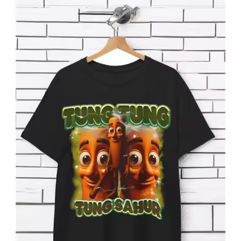 Tung Tung Tung Sahur T-Shirt Muslim Gift Idea Funny Meme Viral Viral Unisex T-Shirt Meme Shirt Brainrot Italia Fashion