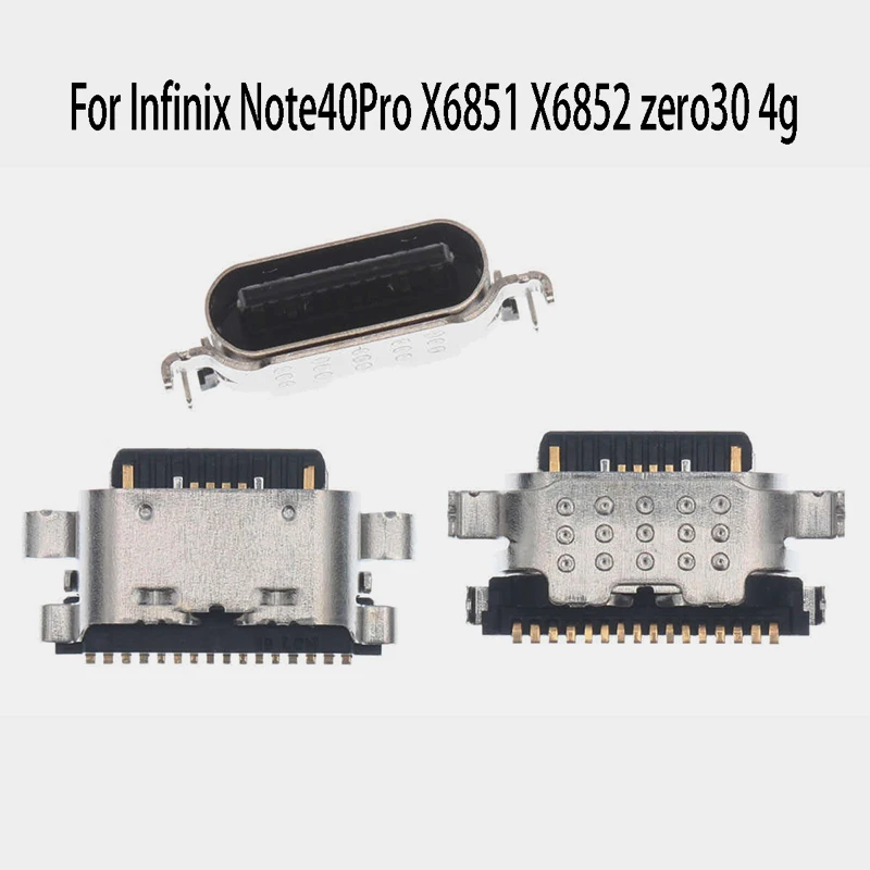 1PC USB 16P Female Socket For Transsion Infinix Note40Pro X6851 X6852 Zero30 4g Tail Plug Phone With Built-in Charging Interface