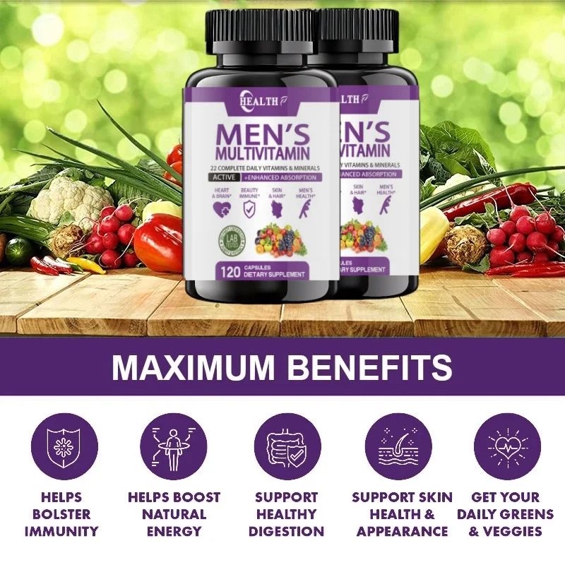 Men\'s Daily Multivitamin Capsules Support Healthy Muscle Function, Body Energy, And Immune Health