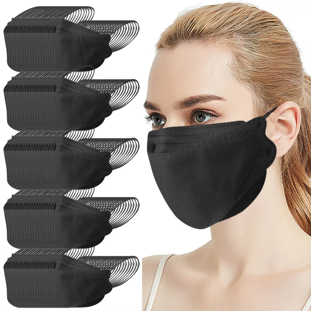 Disposable Black Face Mask Nonwoven 3 Layers Filter Dust Breathable Gauze Protection Mouth Mask Mascarillas 10PCS