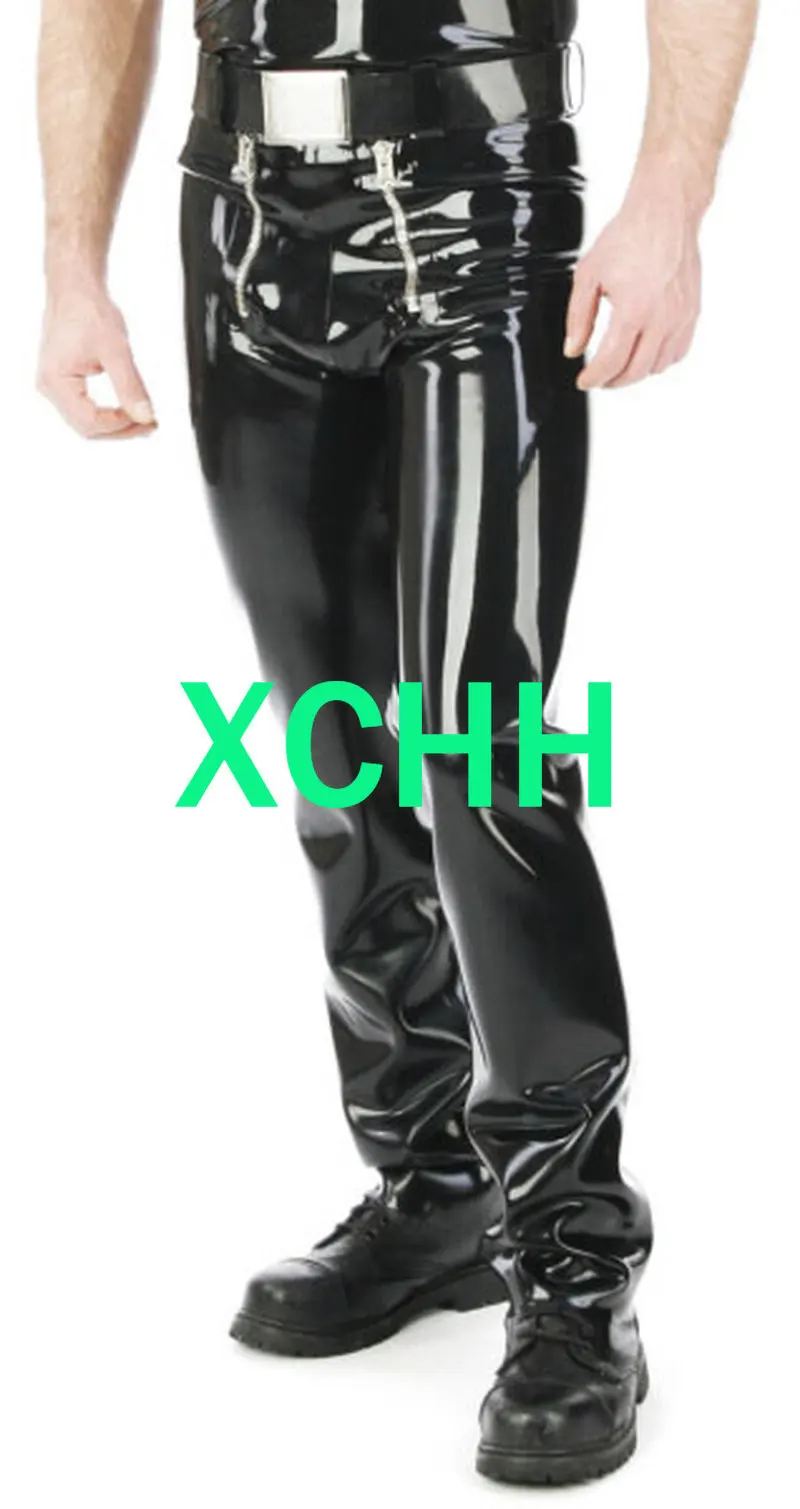 

Sexy Latex Man Pants Handmade Zippers Men Trousers