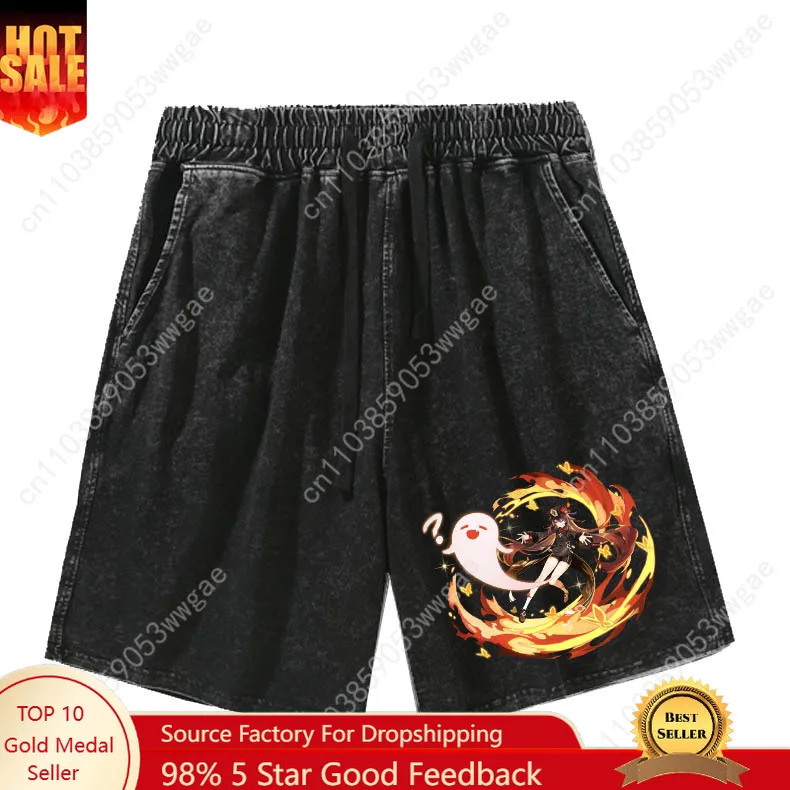 

Genshin Walnut Shorts Man Woman Teenager Retro Short Pants Vintage Cotton High Quality Elastic Soft Beach Shorts Customized Pant
