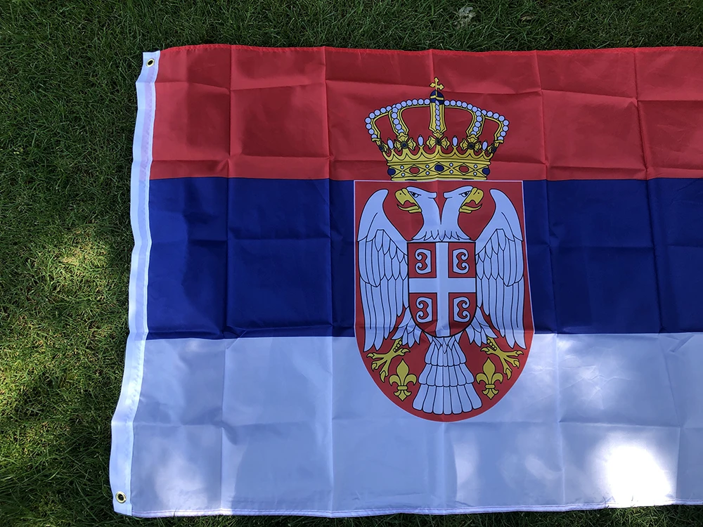 Serbia Flag 5*3 FT 150*90 CM High Quality Polyester Hanging banner SRB RS Republika Srbija Serbia flag For home Decoration