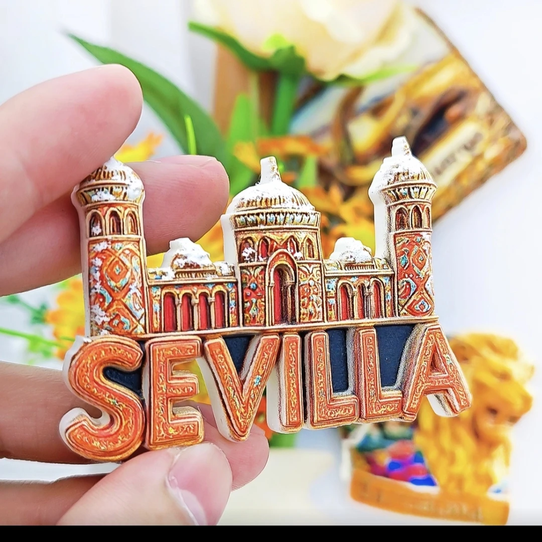 Europe Spain Sevilia Barcelona Mijas Madrid 3D Fridge Magnets Tourist Souvenir Decoration Articles Magnetic Refrigerator