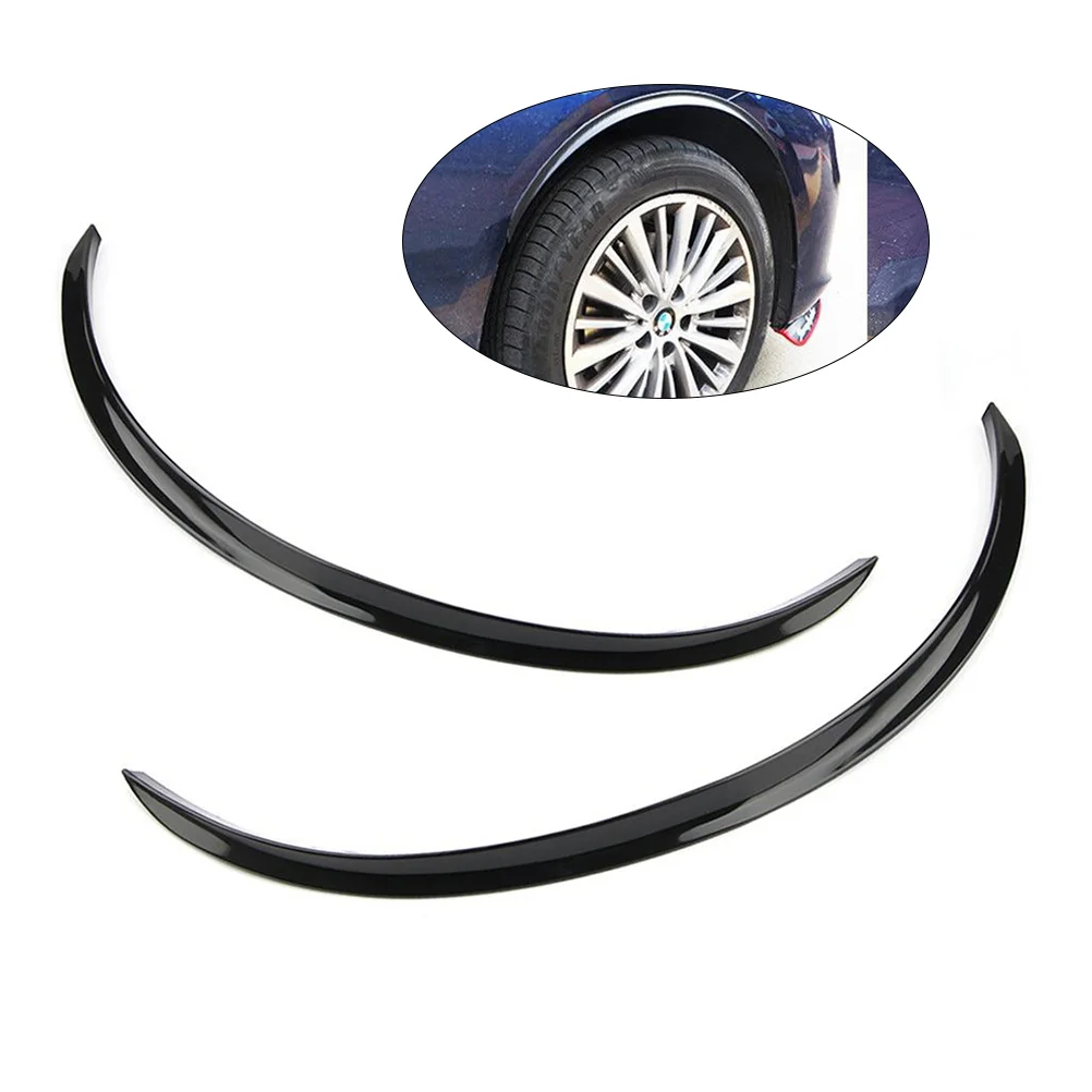 2pcs Rim Protector Universal Black Flexible Car Wheel Brow Car Truck Wheel Eyebrow Arch Trim Lips Flares Protector