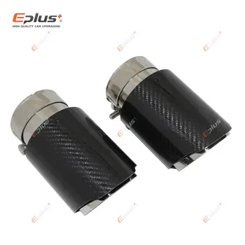 汽車通用亮面碳纖維排氣管尾嘴排氣系統管消音器噴嘴直通不銹鋼銀色 12 最佳銷售 f30排氣 - №4