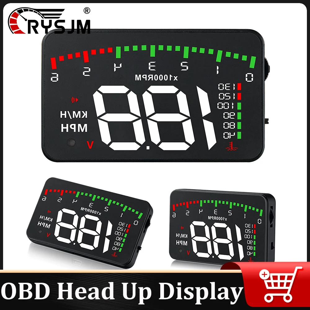 

A900 OBD Автомобильный проекционный дисплей OBD2 HUD Проектор на лобовое стекло Температура воды Напряжение двигателя об/мин MPH KMH с предупреждением о превышении скорости