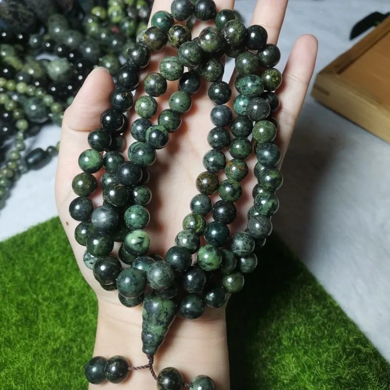 

Natural Tibetan Jade Medicine Wang Shi 108 Multi-circle Bracelets for Men and Women Can Be Used As Necklaces