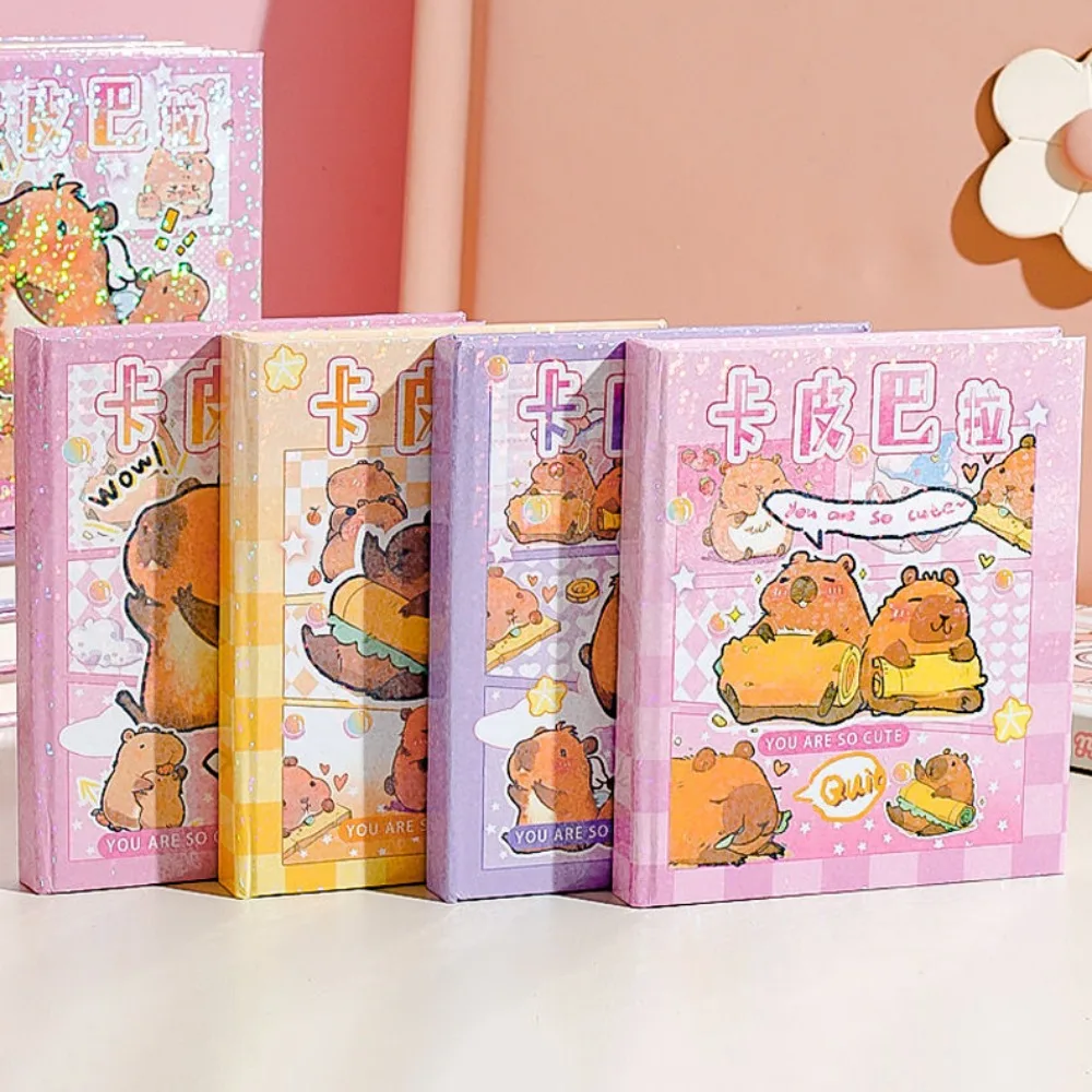 Cahier de poche A7 sans doublure, mini bloc-notes portable, bloc-notes Kawaii, petit, vierge, mignon, ami, Capybara Capybara