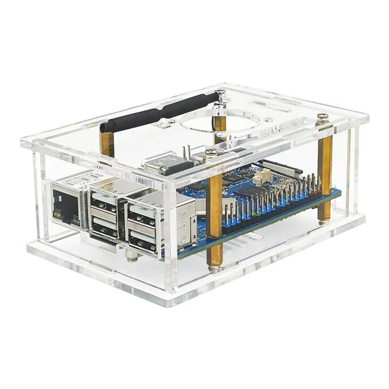 Ingenious-Acrylic Case Transparent Enclosure Active Passive Cooling Shell For Orange Pi 4A