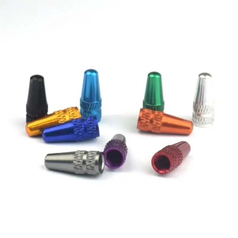 Aluminum Tire Valve Schrader/Presta Valve Bike Tire Caps With Vacuum Tire Law Mouth Nut Cycling Accessories