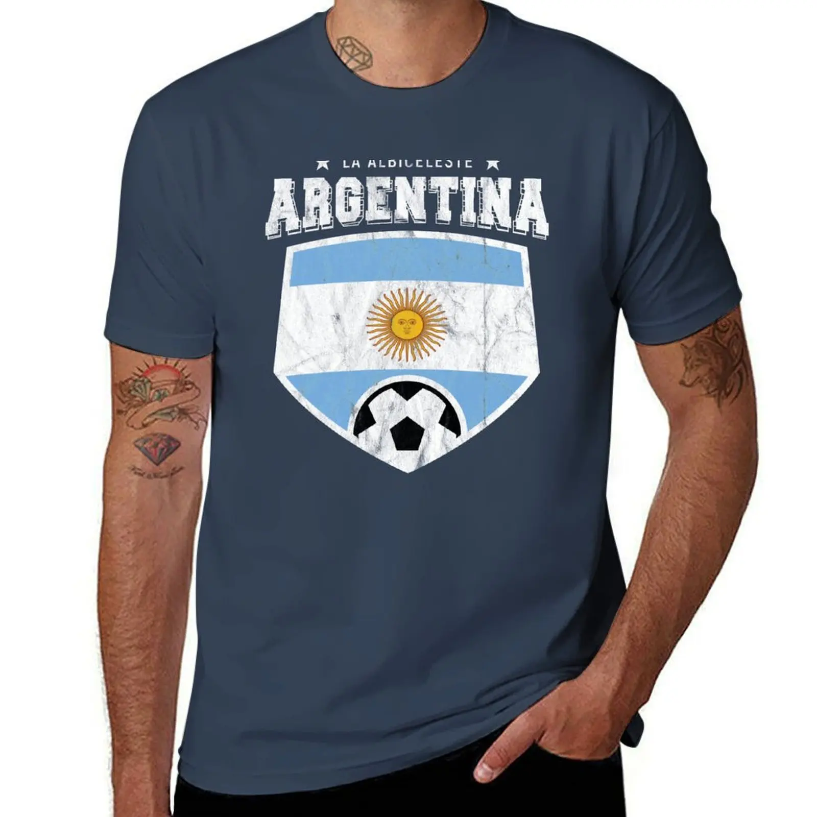 

La Albiceleste Argentina Football National Flag T Shirt World Soccer Jersey Cup T-Shirt graphic shirts summer top Men's t shirts