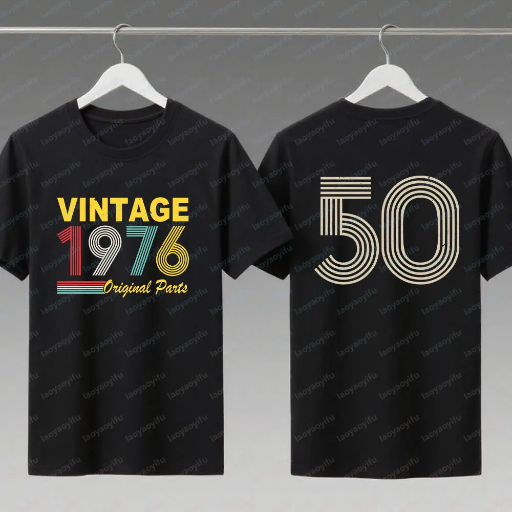 Classic 50th Birthday in 1976 Graphic T Shirts VINTAGE 1976 Original Men Women 50-Year-Old Short-Sleeved Shirt Vintage Clothes
