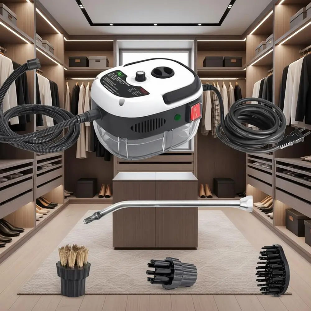 

Портативный пароочиститель высокого давления для автомобиля с щеткой (белый)