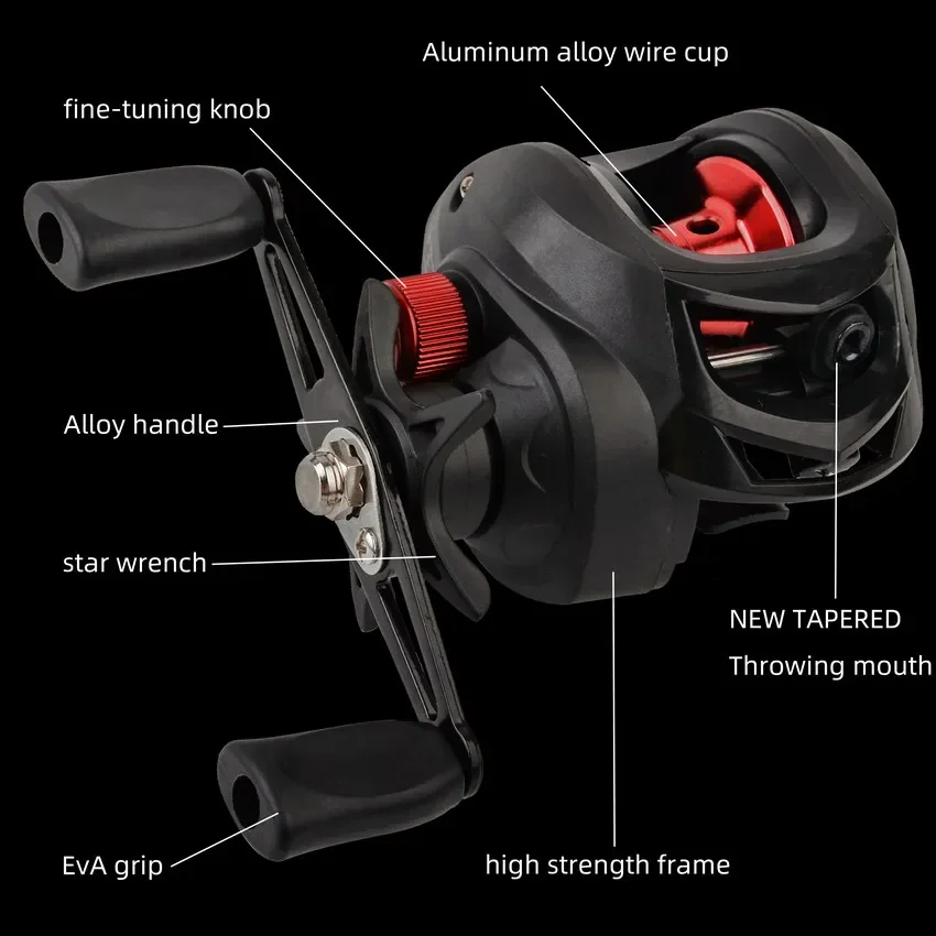 Light Weight Spool Gear Ratio 7.2 1 With Drag Clicker Fishing Wheel Baitcasting Reel High Speed Fishing Reel