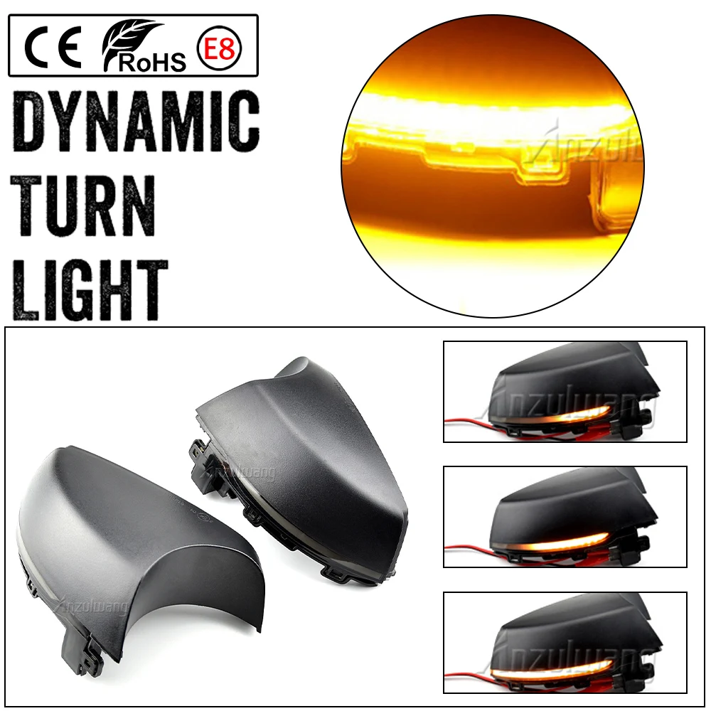 Lusterko boczne z kierunkowskazem dynamicznym LED do Volkswagen VW Polo MK5 6R 6C 2009 2010 2011 2012 2013 2014 -2017