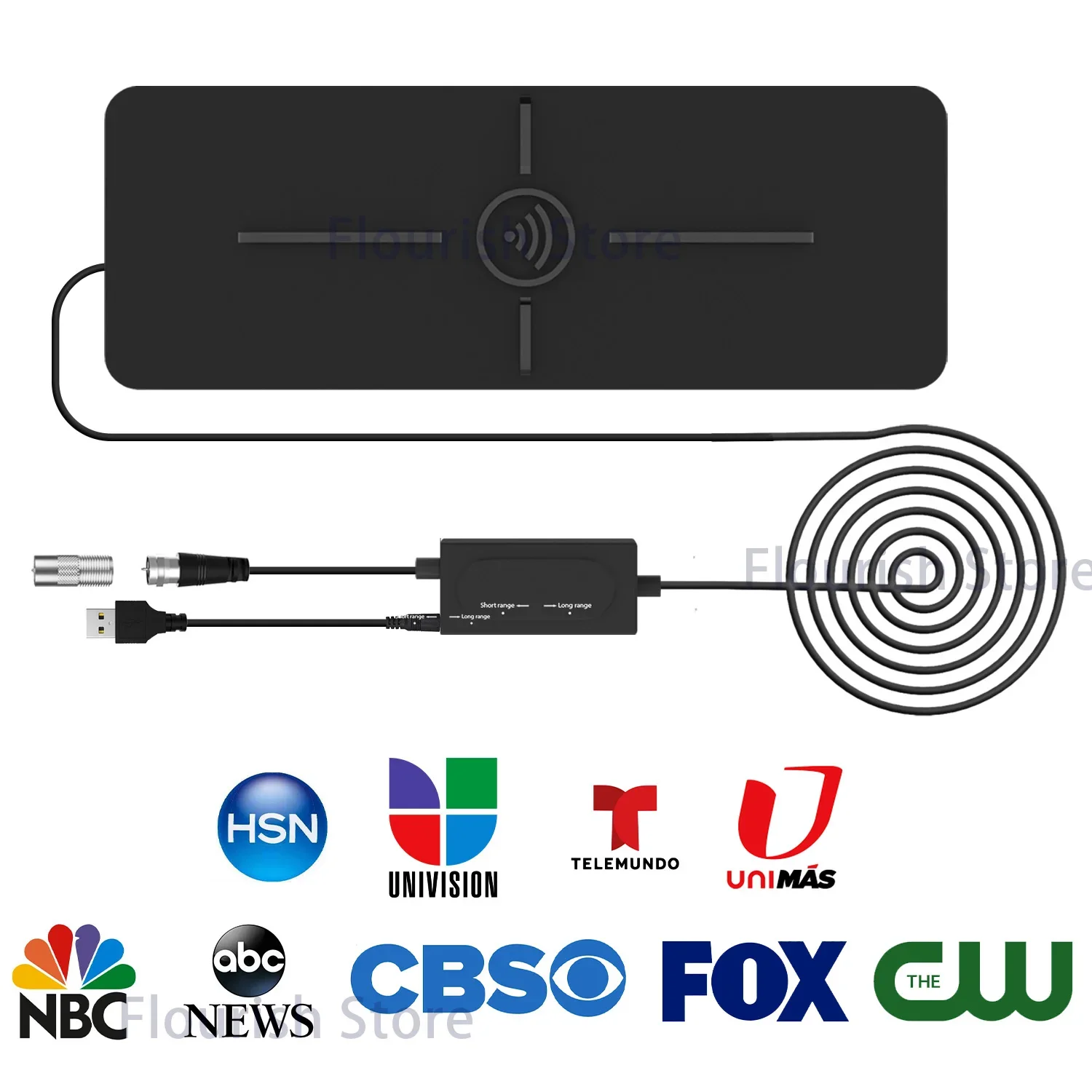 5600 Miles 4K HD 1080P Digital Indoor/Outdoor 36DBI TV Indoor Antenna HDTV Amplified Booster Signal