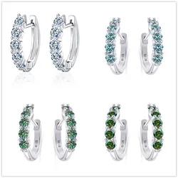 3mm D Color Moissanite Earrings 925 Sterling Sliver Plated White Gold Hoop Earring for Women Wedding Party Fine Jewelry