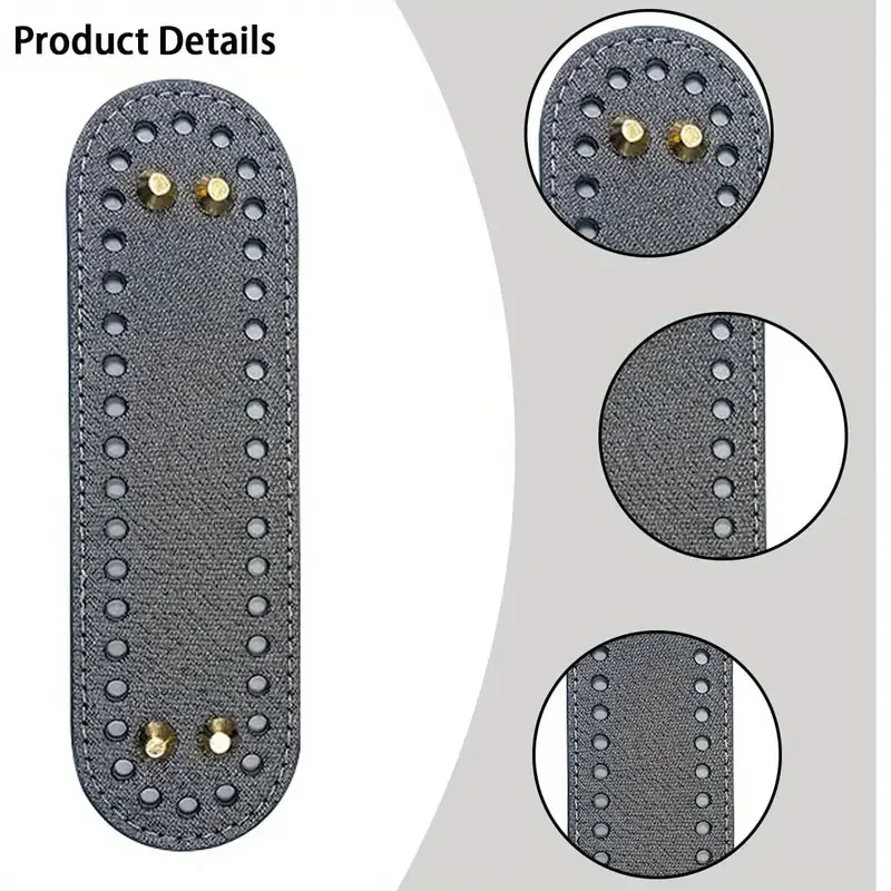 

Oval Long Bottom For Knitted Bag PU Leather Bags Accessories Handbag Base Handmade With Holes Solid Color DIY Crochet Bag Bottom