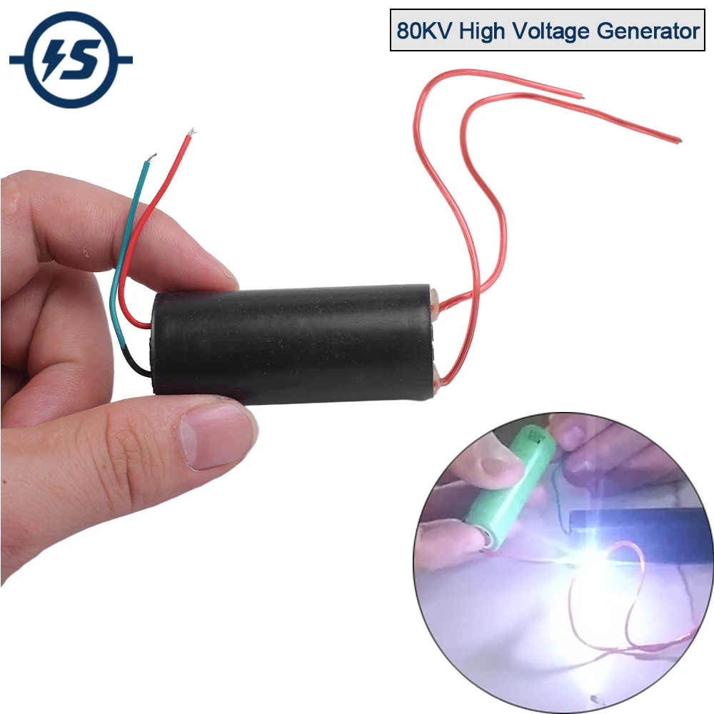 80KV 80000V Boost Step Up Power Module High Voltage Generator Transformer Igniter Ignition Coil Pulse Inverter Power Module 3.8V