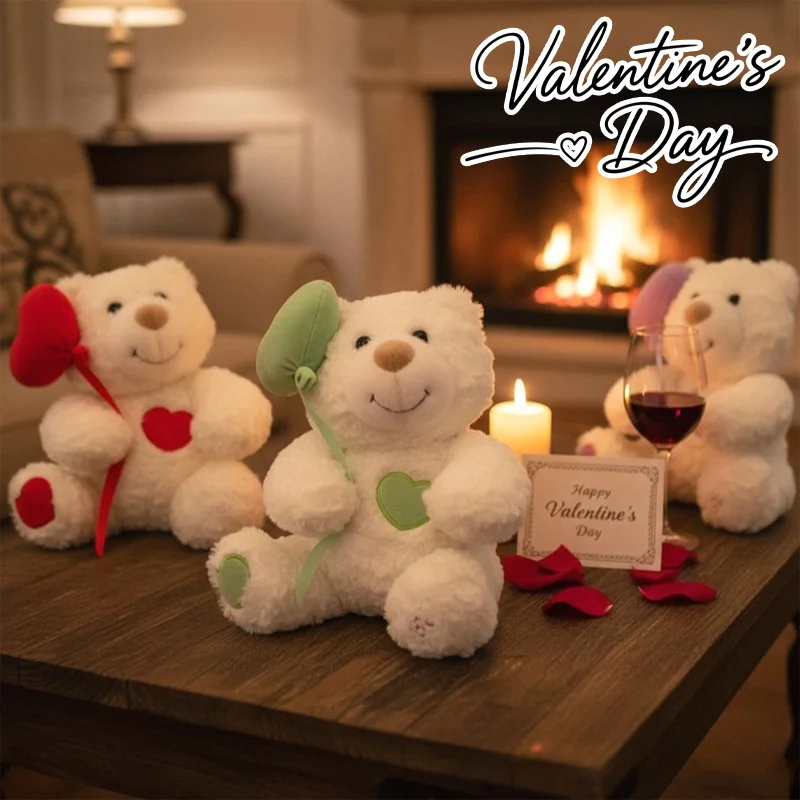 

Heart Themed Romantic Teddy Bear New Plush Stuffed Animal for Valentine's Day Wedding Anniversary Gift Giving