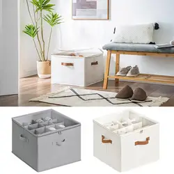 Shoe Storage Box with Handles Foldable Shoe Storage Box with Transparent Lid Zipper Closure Multi Compartment Closet Organizer