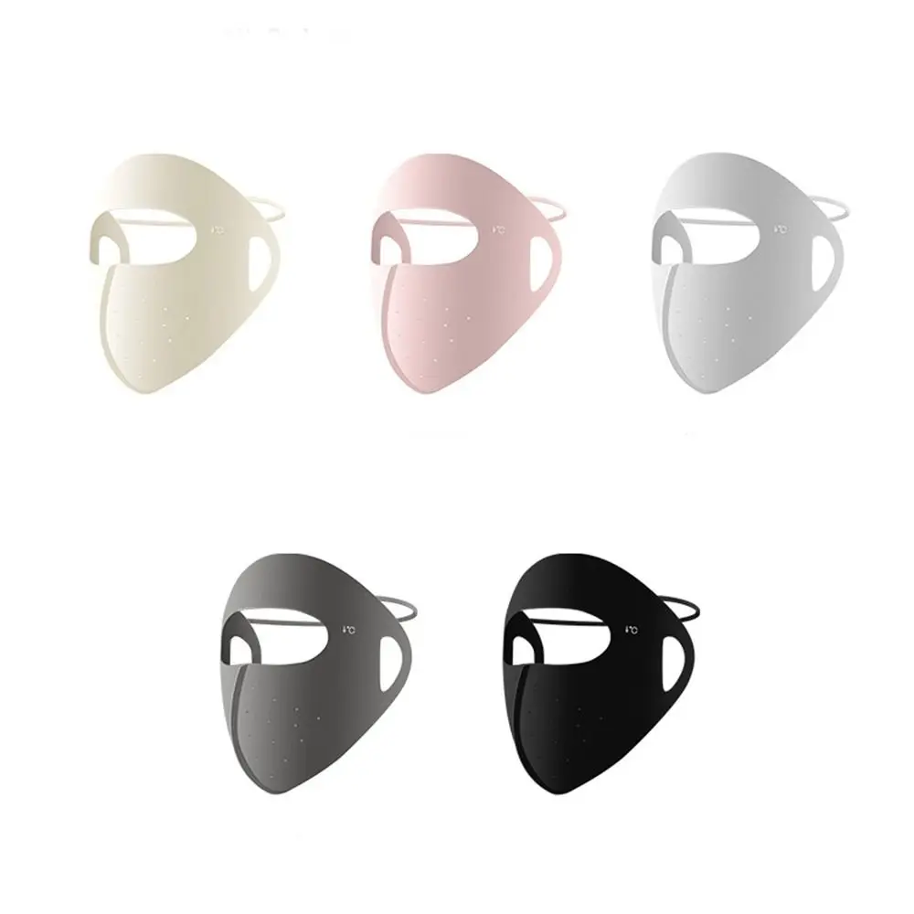 Adjustable Sunscreen Face Scarf Ice Silk Mask Face Mask Summer Face Cover Solid Color UV Protection Sunscreen Mask Cycling