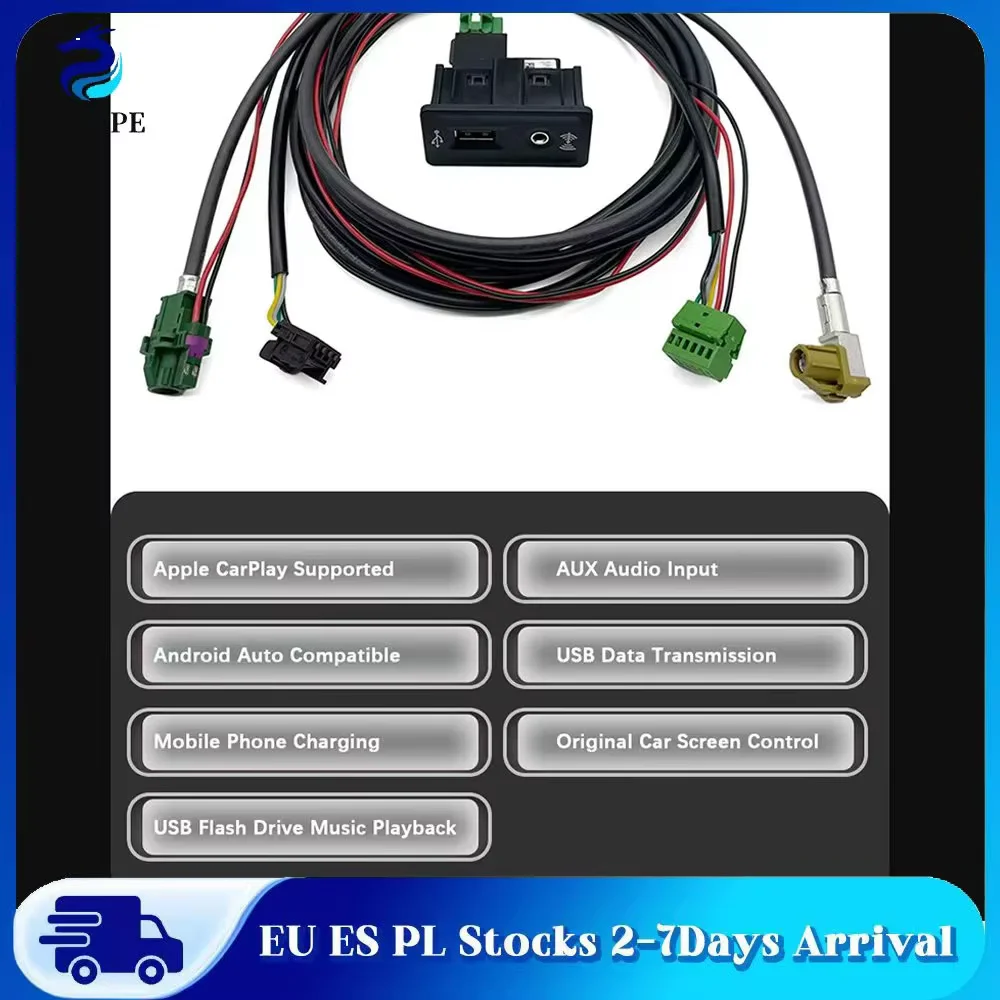 Für Golf 7 MK7 Passat B8 Auto-Medien-AUX-USB-Carplay-Schalter 5G0 035 222 E 5Q0 035 726 E Auto-Zubehör – Detail 2