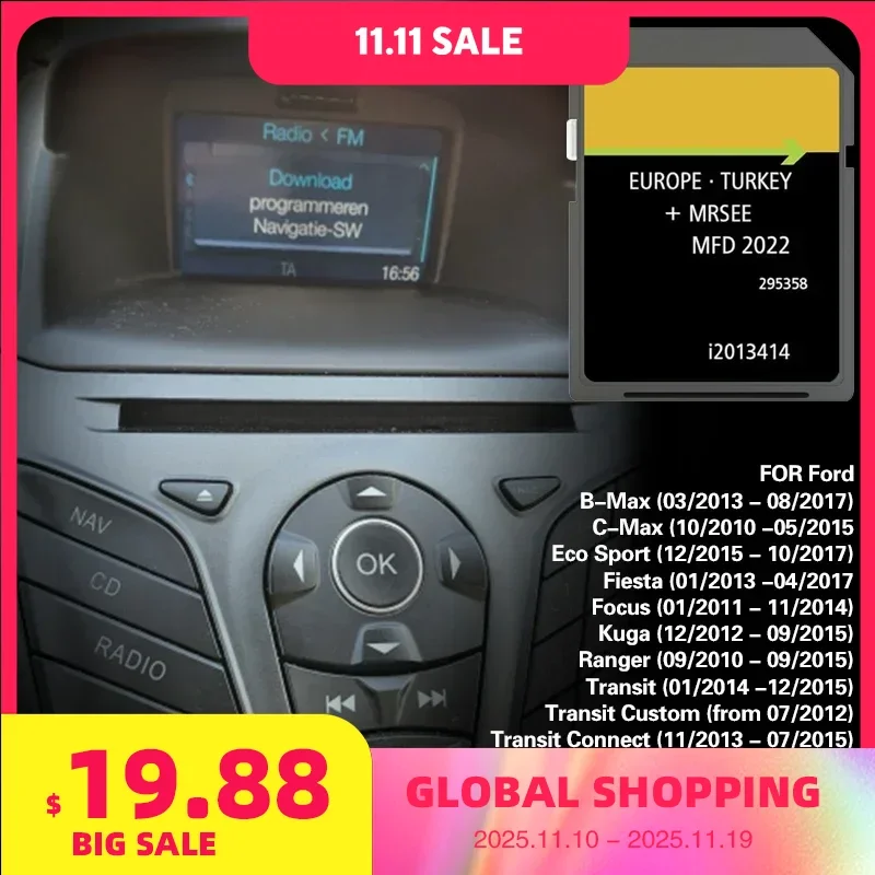 

Map Sat Nav Update Focus B-Max C-Max MFD 2022 Software Version for Ford Europe SD Card