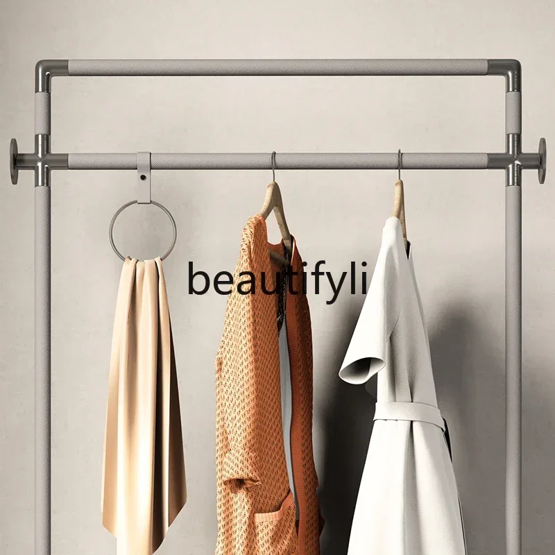 

Coat rack, chest, integrated floor-to-ceiling Italian minimalist light luxury storage, leather hanger