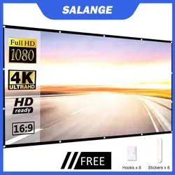 Salange Projection Screen Portable Projector screen 100 inch 120 inch 150 inch 16:9,Outdoor Movie Screen For Travel Home Theater