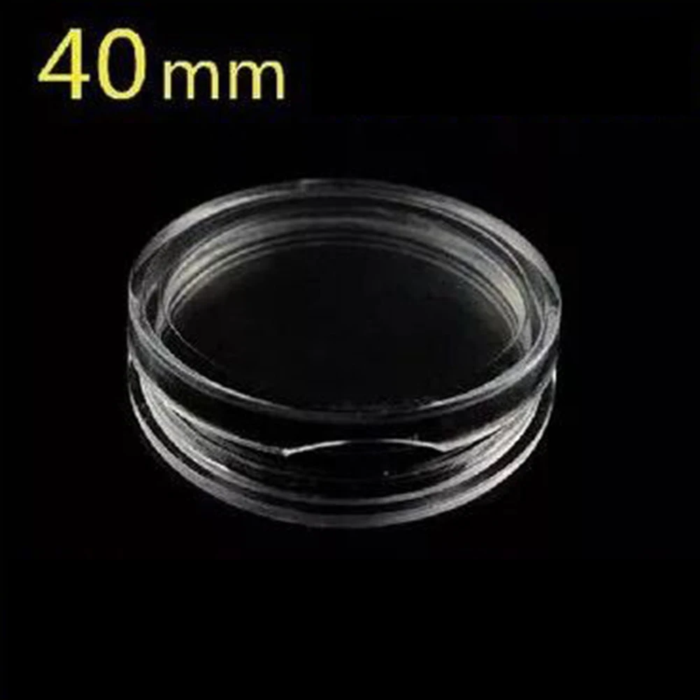 Coin Protection Box Coin Capsules Home Organization 100 Pcs 40mm Inner Diameter Clear High Quality Plastic Brand New