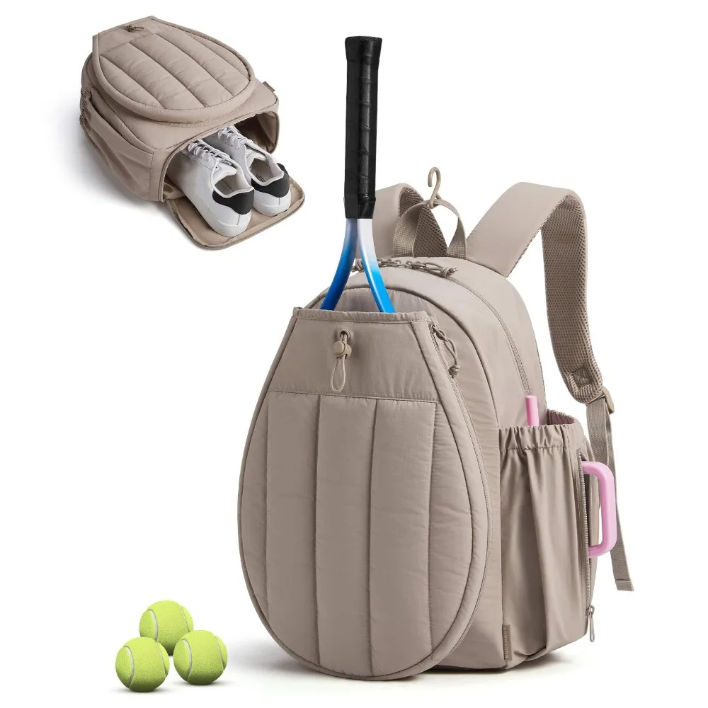 Large Capacity Tennis Backpack 20L Waterproof Tennis Racket Bag Comfortable with Shoes Bag Pickleball Racket Bag Women