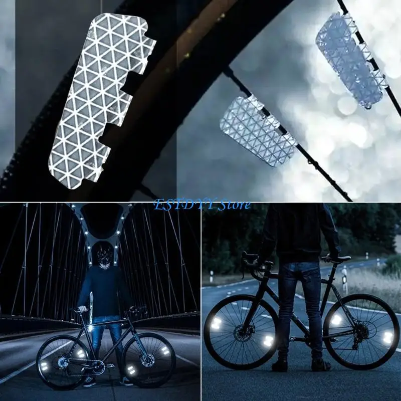 

G6DE 4Pcs Cycling Wheel High Reflective Sheet Bicycles Wheel Rims Spokes Reflectors