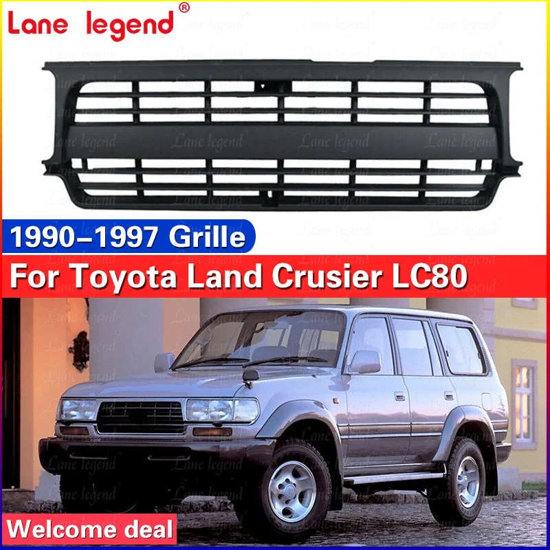 Front Bumper Grill Mask Radiator black Grille For Toyota Land Cruiser LC80 1990-1997 High Quality Racing Grills