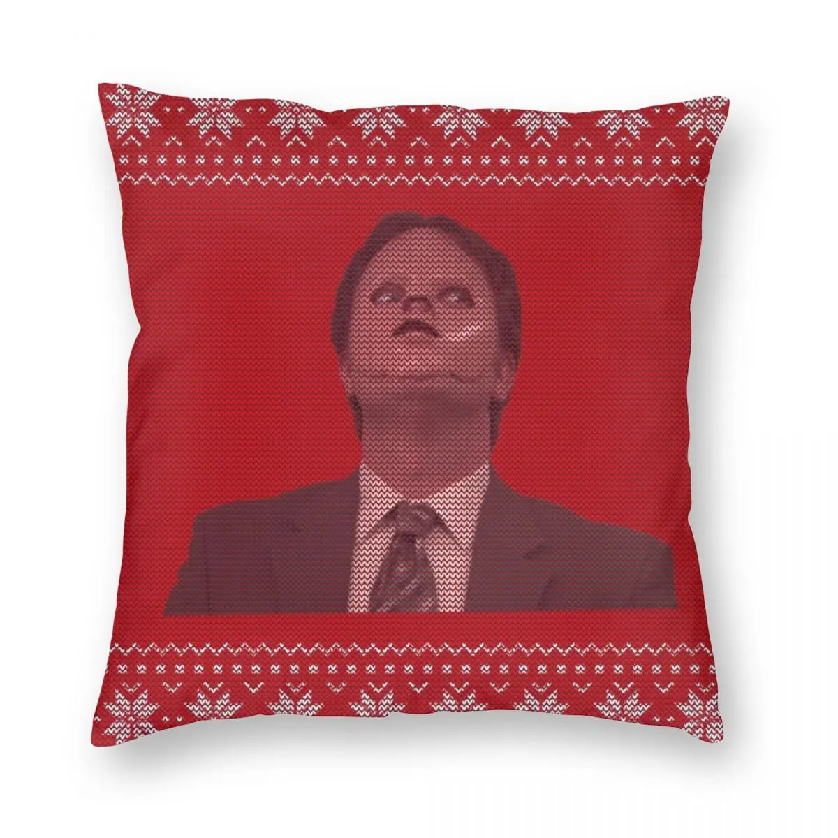 Ugly Christmas Dwight Schrute Pillowcase Soft Polyester Cushion Cover Gift The Office Throw Pillow Case Cover Zippered 40X40cm